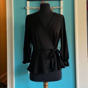 Meraki V-neck Ribbon Slip On Blouse/Tunic